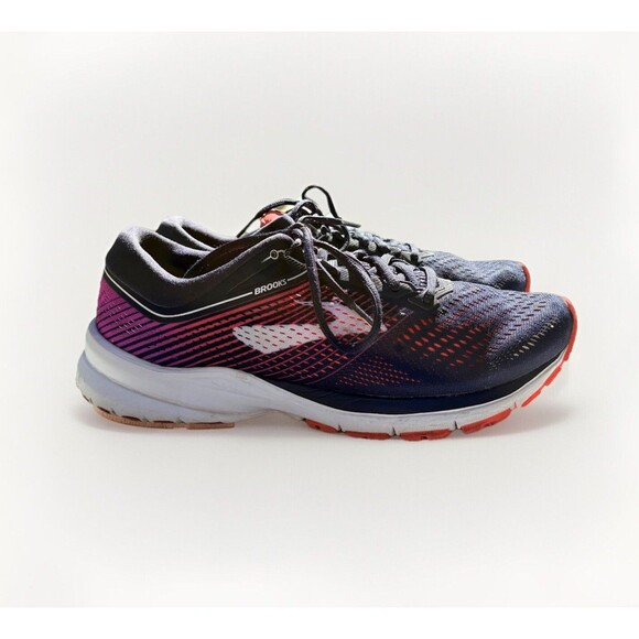 Brooks Launch 5 Women's Running Shoes Blue Coral Purple Low Top Size 10 Medium B - Picture 1 of 11